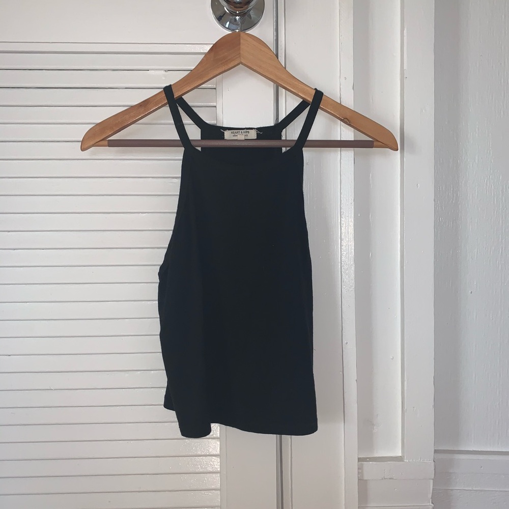 Black halter tank top